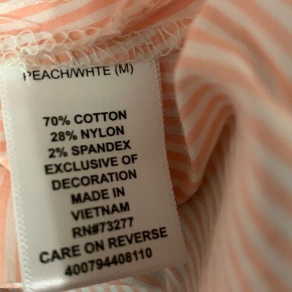 ELLE EMBROIDERY PEACH & WHITE BLOUSE‎ SIZE M - Picture 6 of 6